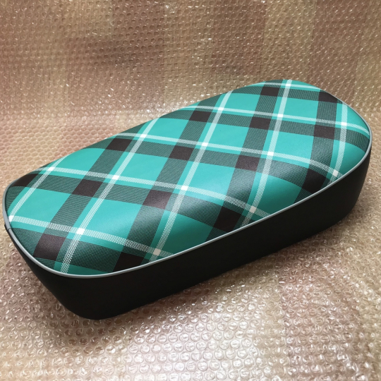 Honda Monkey Z50M Z50 M Green Tartan Reproduction To Nos Motorcycle Seat Classic.Metal Pan