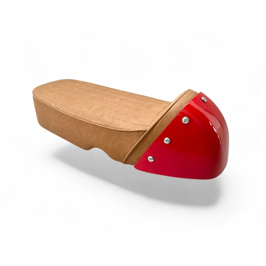 Honda SS50 SS50Z Brown Seat Red Cowl Cafe Racer Motorcycle
